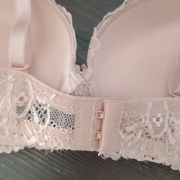 2x 34 B Nude & Black Double Pushup Lace Bra - Picture 5 of 10